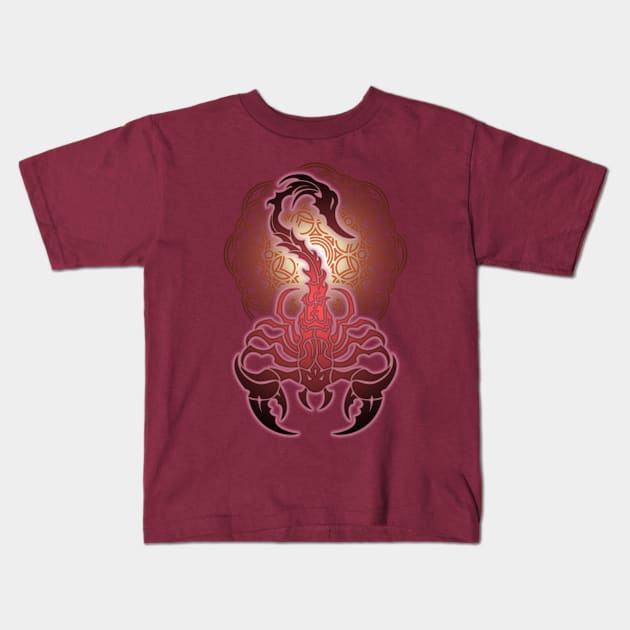 Scorpion Mandala Kids T-Shirt by Arcuedes